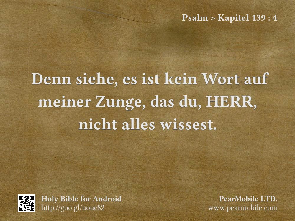 Psalm, Kapitel 139:4